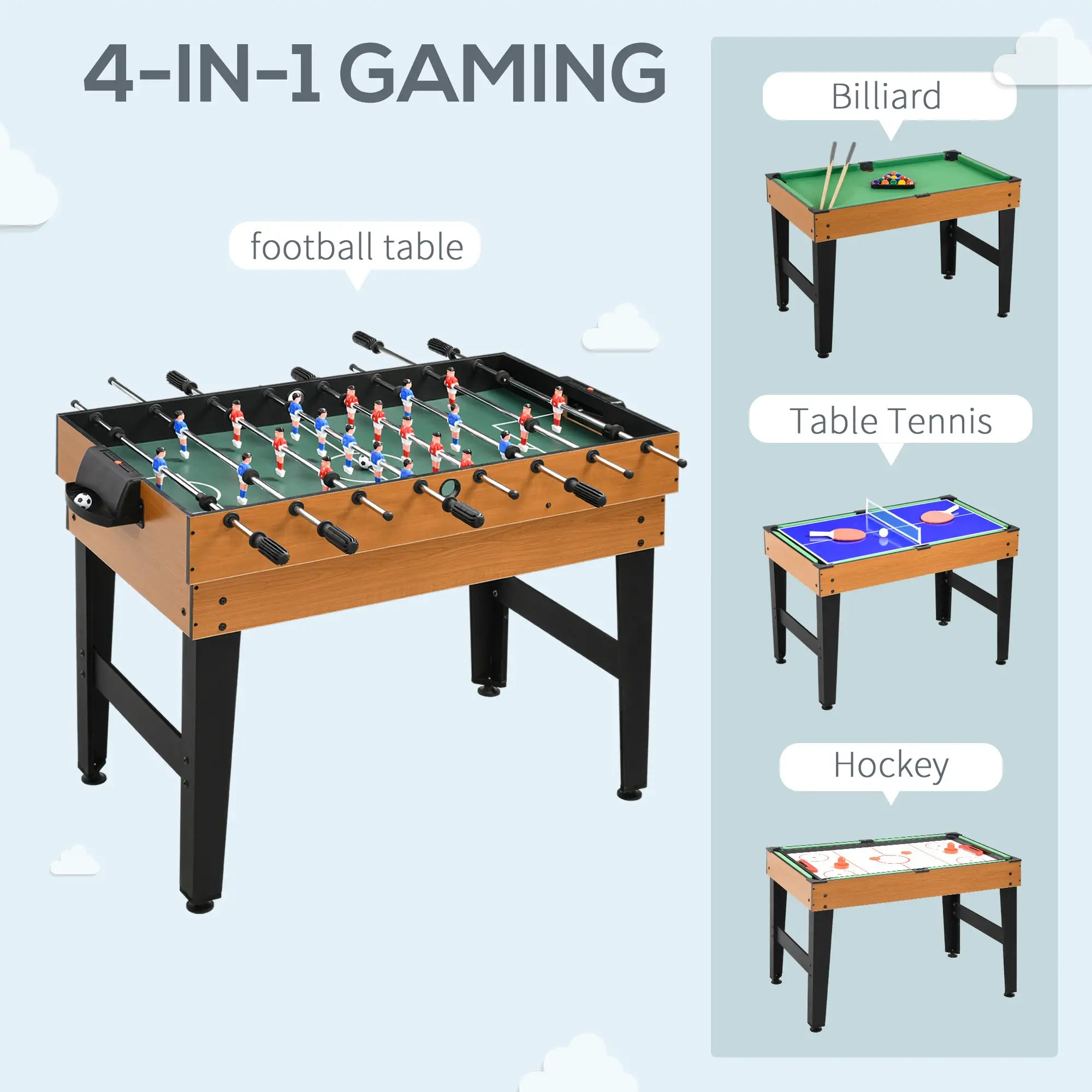 43'' Multi-Gaming Table, Billiards Hockey Tennis Foosball, Family Fun Game Tables at Gallery Canada