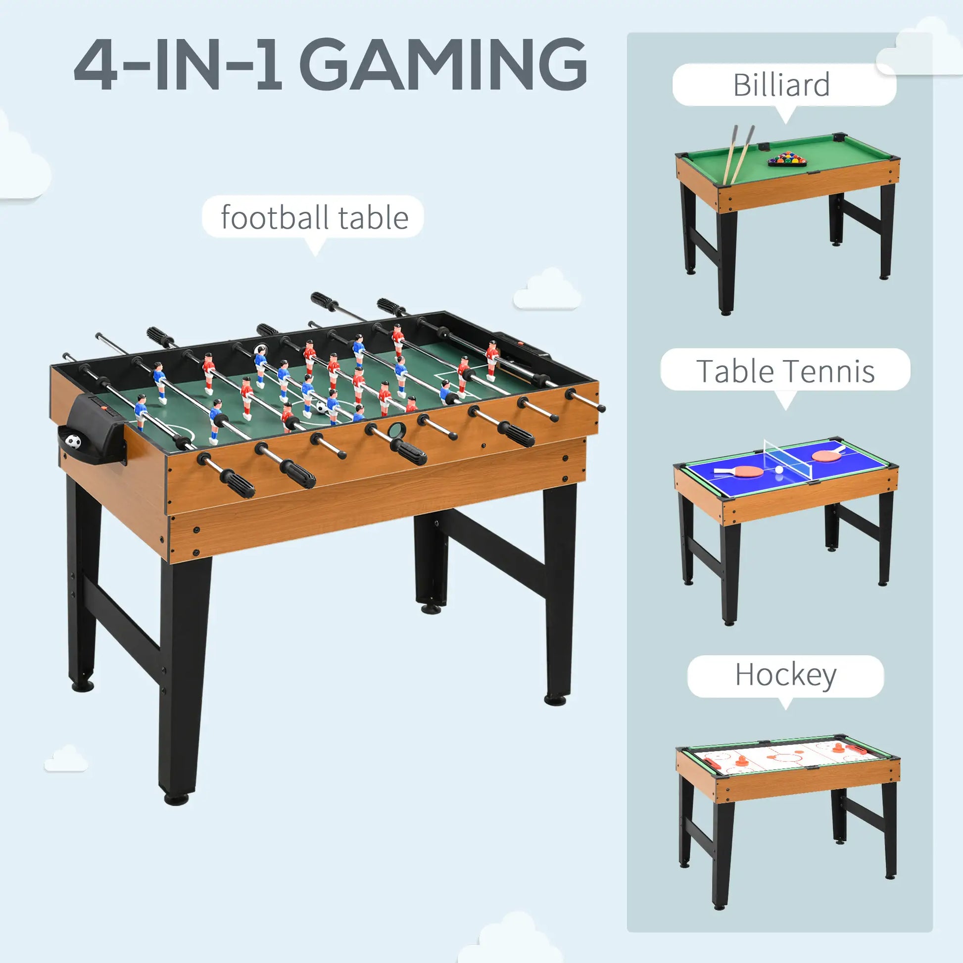 43'' Multi-Gaming Table, Billiards Hockey Tennis Foosball, Family Fun Game Tables at Gallery Canada