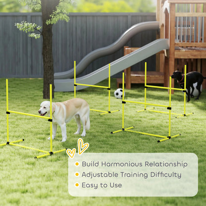 Set of 4 Dog Agility Training Jump Bars, Adjustable, Yellow Dog Agility Training Equipment at Gallery Canada