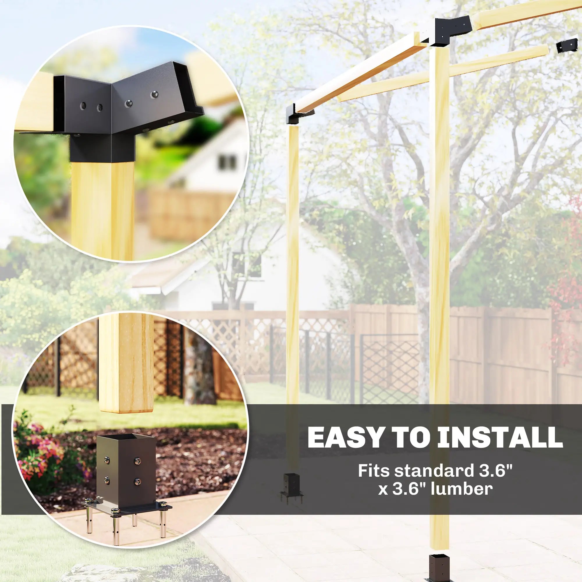 15° Slanted Pergola Bracket Kit, 3.6