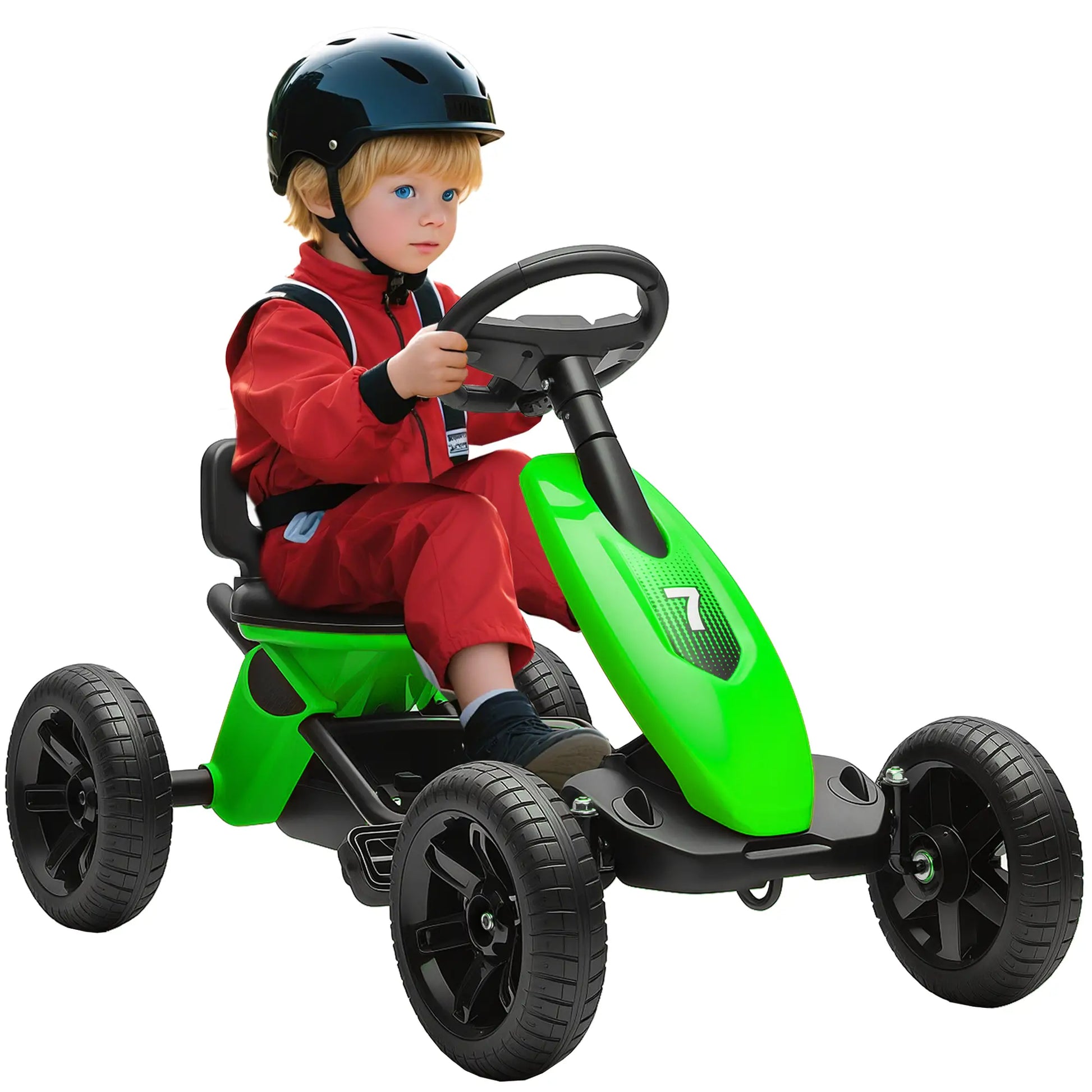 Kids Pedal Go Kart, 2-5 Years, Silent EVA Wheels, Metal Frame, Green Pedal Go Karts for Kids at Gallery Canada
