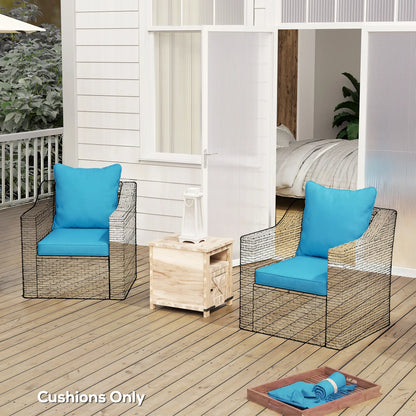 Patio Chair Cushions Set, 2 Seat Cushion Back Pillows, Turquoise Patio Chair Cushions at Gallery Canada