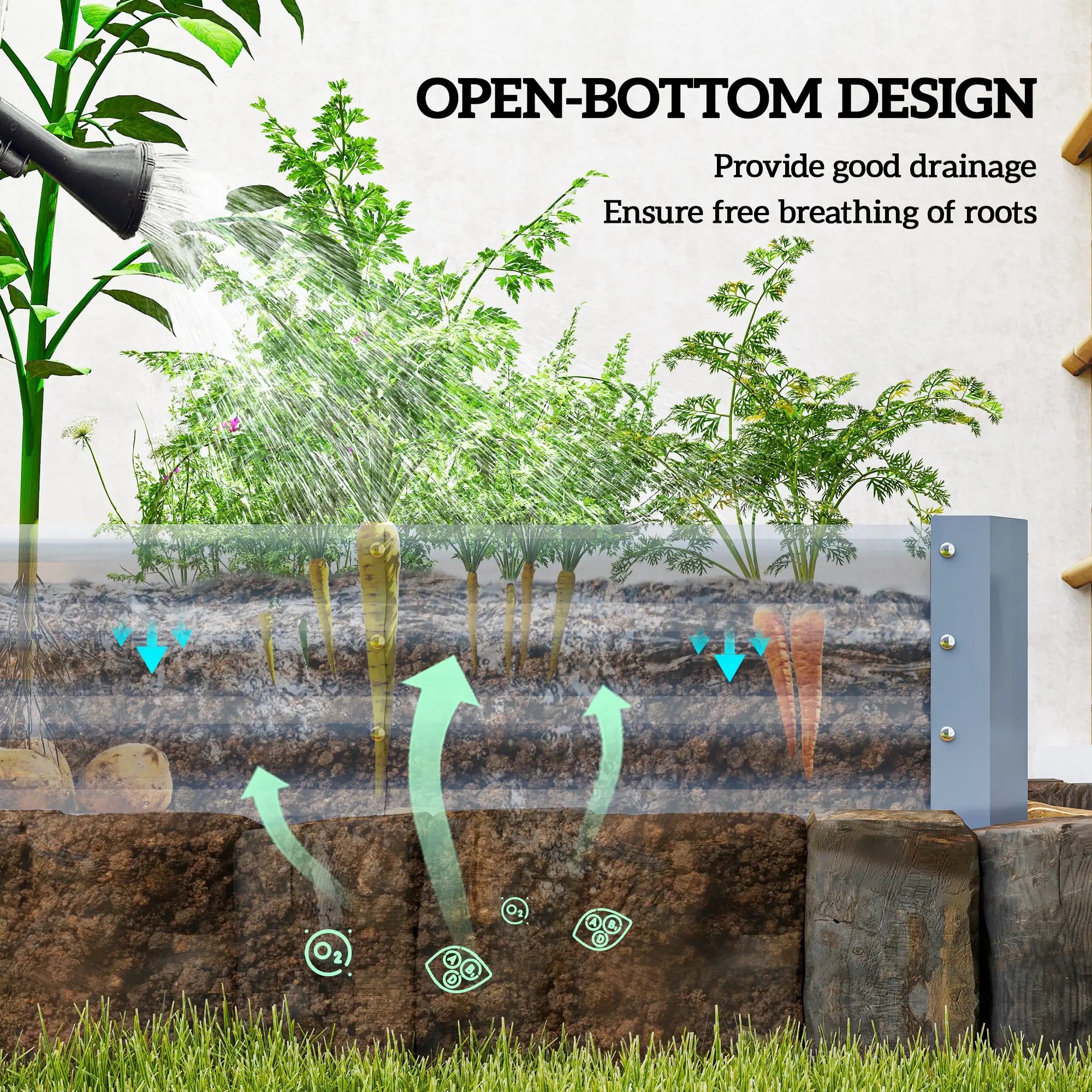 8 x 4 x 1ft Galvanized Raised Garden Bed, Reinforced Outdoor Planter Box, Silver Raised Garden Beds at Gallery Canada