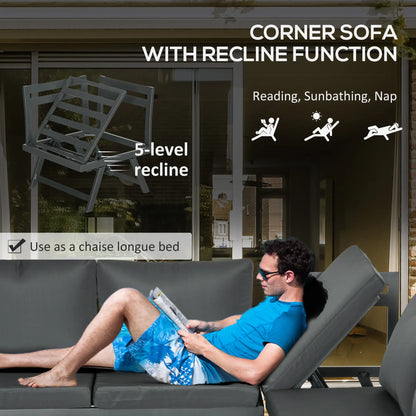 Outdoor Corner Garden Set, 4-Piece Convertible Furniture, Grey Patio Furniture Sets at Gallery Canada