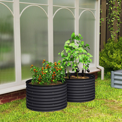 Set of 2 Raised Garden Beds, Metal Planter Box, Dark Grey Galvanized Planter Boxes at Gallery Canada