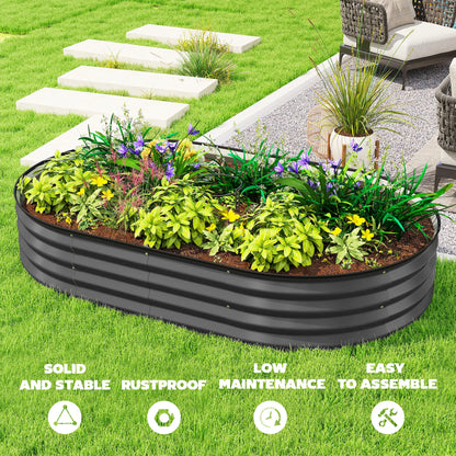 5' x 3' x 1' Outdoor Planter Box, Galvanized Raised Garden Bed, Dark Grey Galvanized Planter Boxes at Gallery Canada