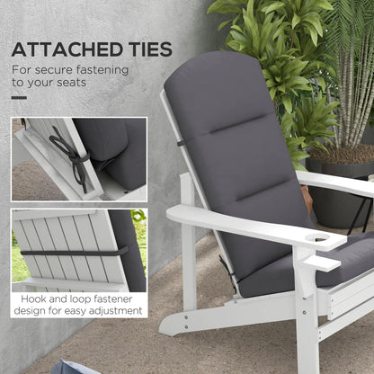 Adirondack Chair Cushion, Replacement with Back and Ties, Grey Patio Chair Cushions at Gallery Canada