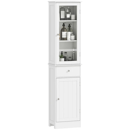 Tall Bathroom Storage Cabinet, 2 Doors, Adjustable Shelves, White Bathroom Cabinets White at Gallery Canada