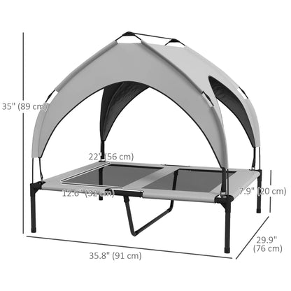 Raised Dog Bed, Cooling Cot with Canopy, Washable Mesh, Medium Large, Light Grey Elevated Dog Beds at Gallery Canada