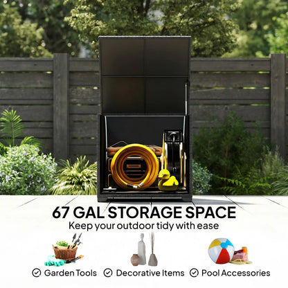 67 Gallon Rattan Deck Box, Waterproof Zippered Liner, Grey Patio Storage Boxes at Gallery Canada