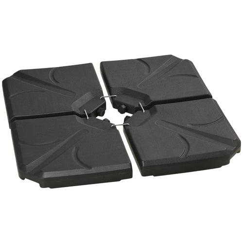 4 Piece Cantilever Umbrella Base, 123 lb Water or 158 lb Sand, Black