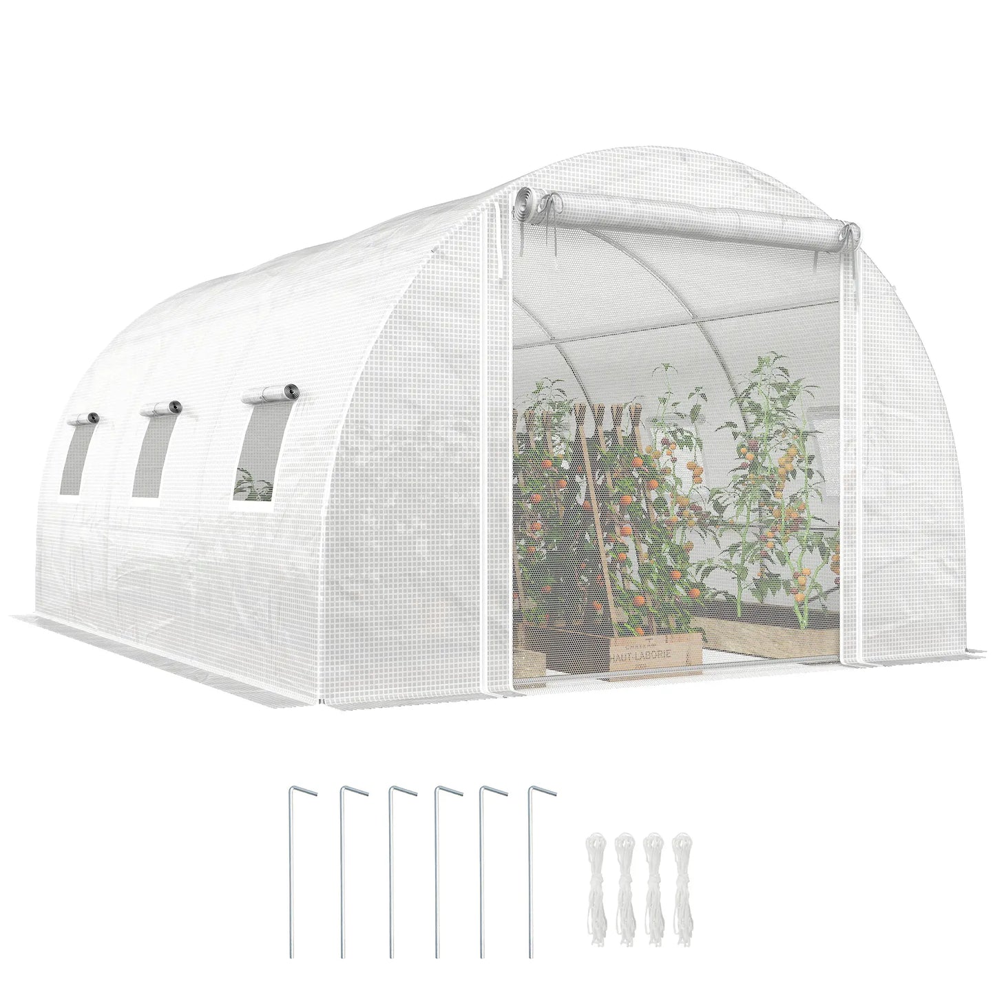 Walk-In Tunnel Greenhouse, 13'x9.8'x6.6', White Tunnel Greenhouses at Gallery Canada
