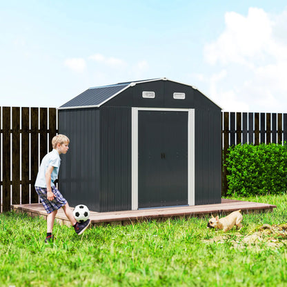 8' x 4' Galvanized Outdoor Storage Shed, Garden Shed, Adjustable Shelves Sheds at Gallery Canada