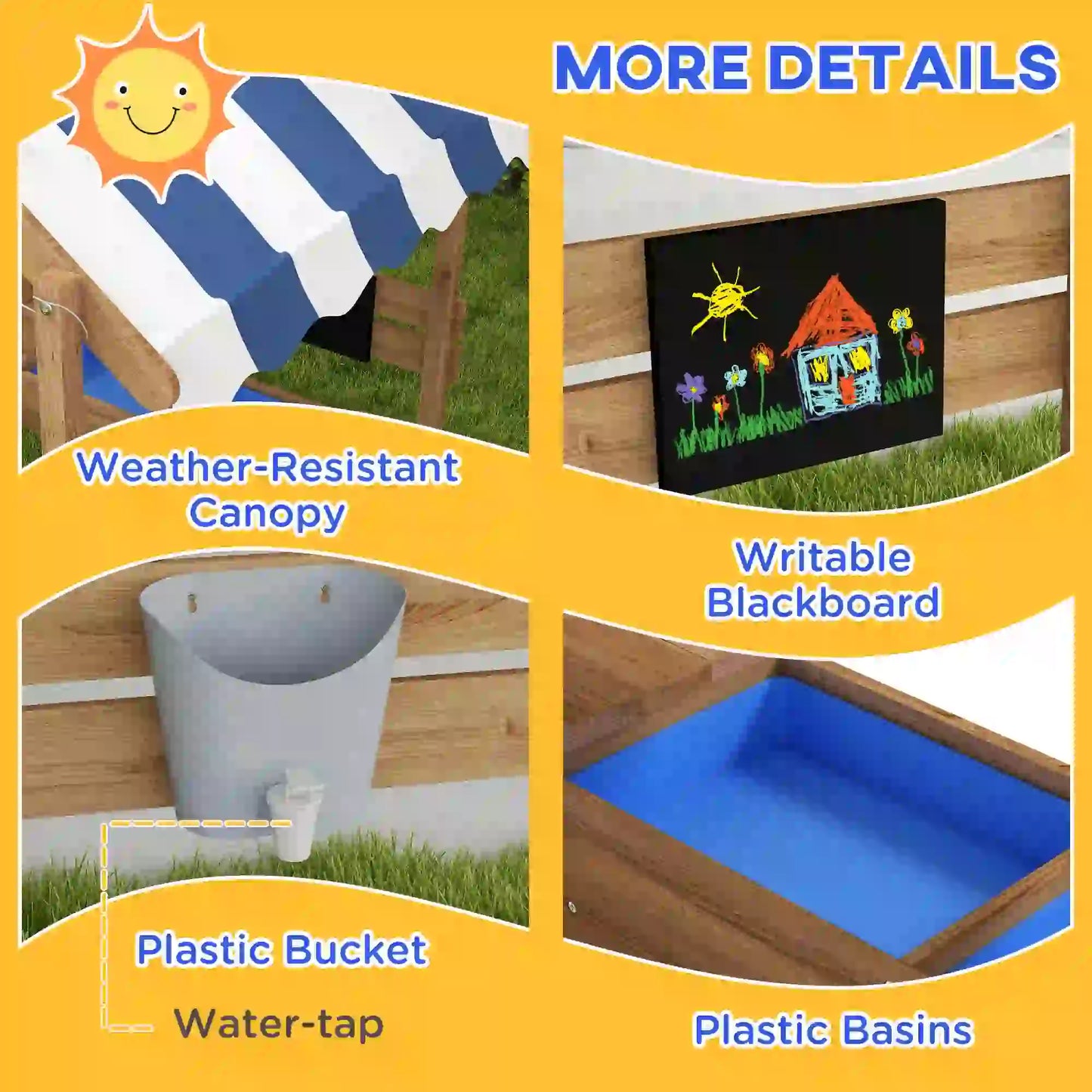 Wooden Sandbox with Cover, 3-7 Years, Backyard, Brown Sandboxes & Accessories at Gallery Canada