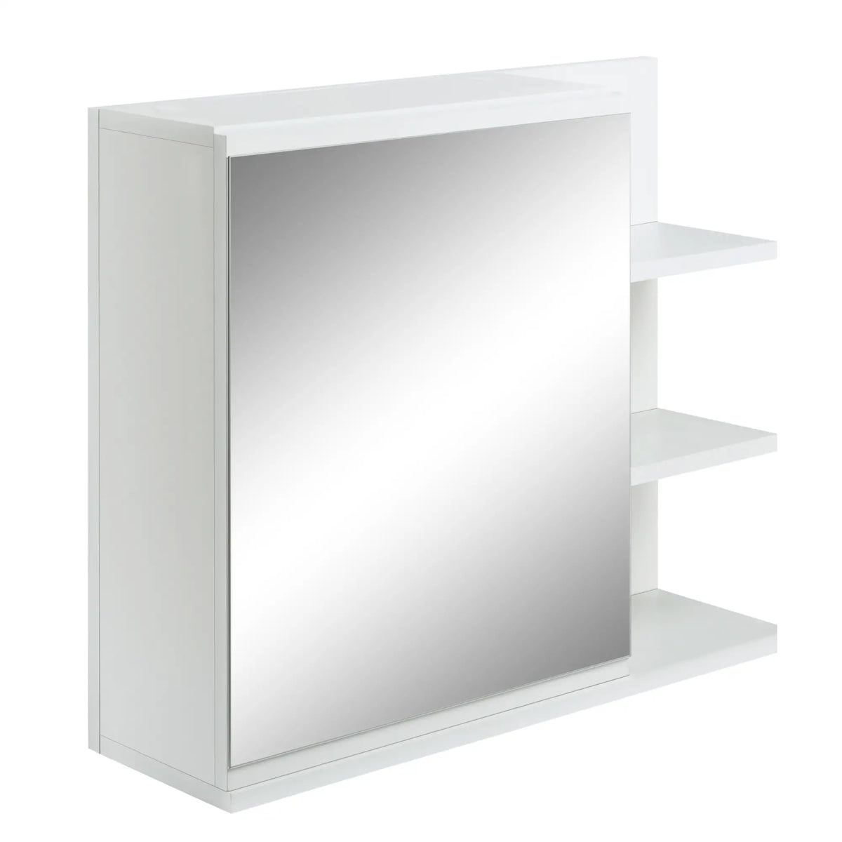 Wall Mounted Bathroom Storage Cabinet with Mirror, 3 Shelves, 2-Tier Cupboard Mirror Medicine Cabinets White at Gallery Canada