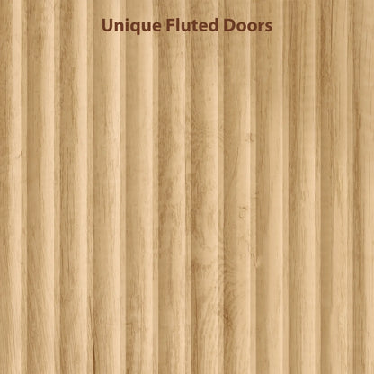 Modern Wardrobe Closet, Freestanding Armoire, 2 Drawers, Hanging Rod, Natural Clothing Storage at Gallery Canada
