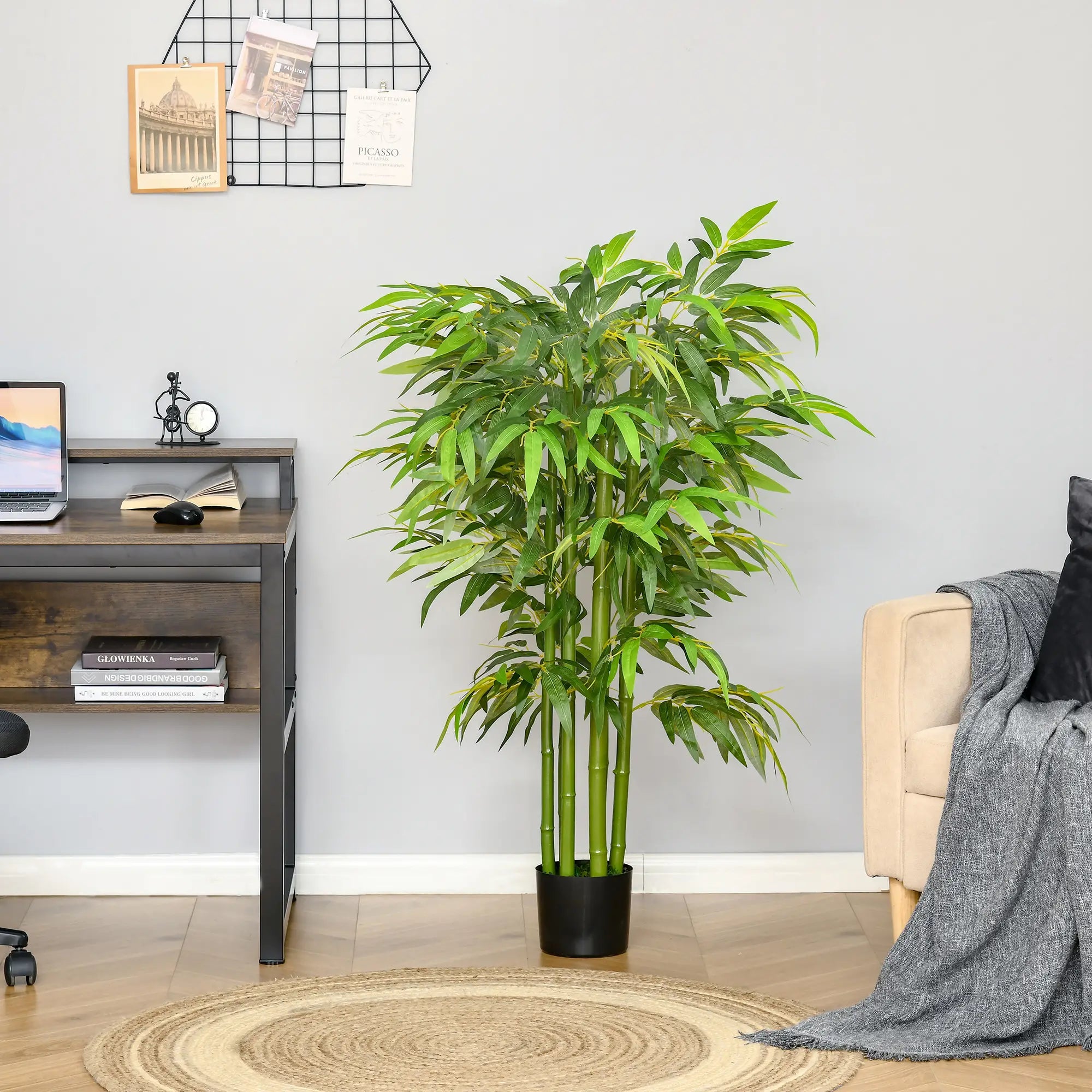 4.5FT Artificial Bamboo Tree, Faux Plant in Nursery Pot, Indoor Decor Artificial Trees at Gallery Canada