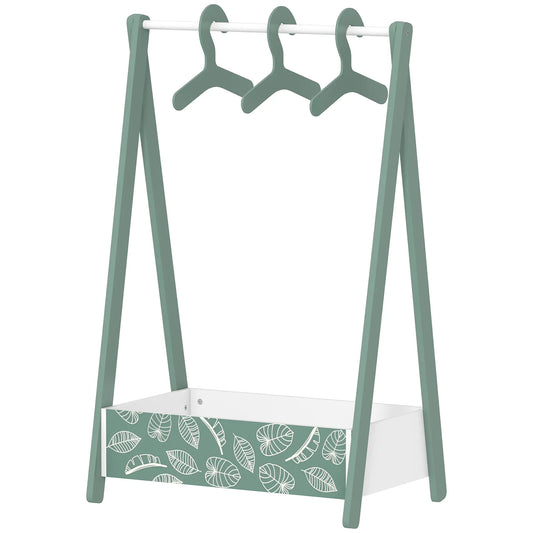 Kids Clothing Rack with Storage Shelf, Hangers, Green Kids Bedroom Furniture Green at Gallery Canada