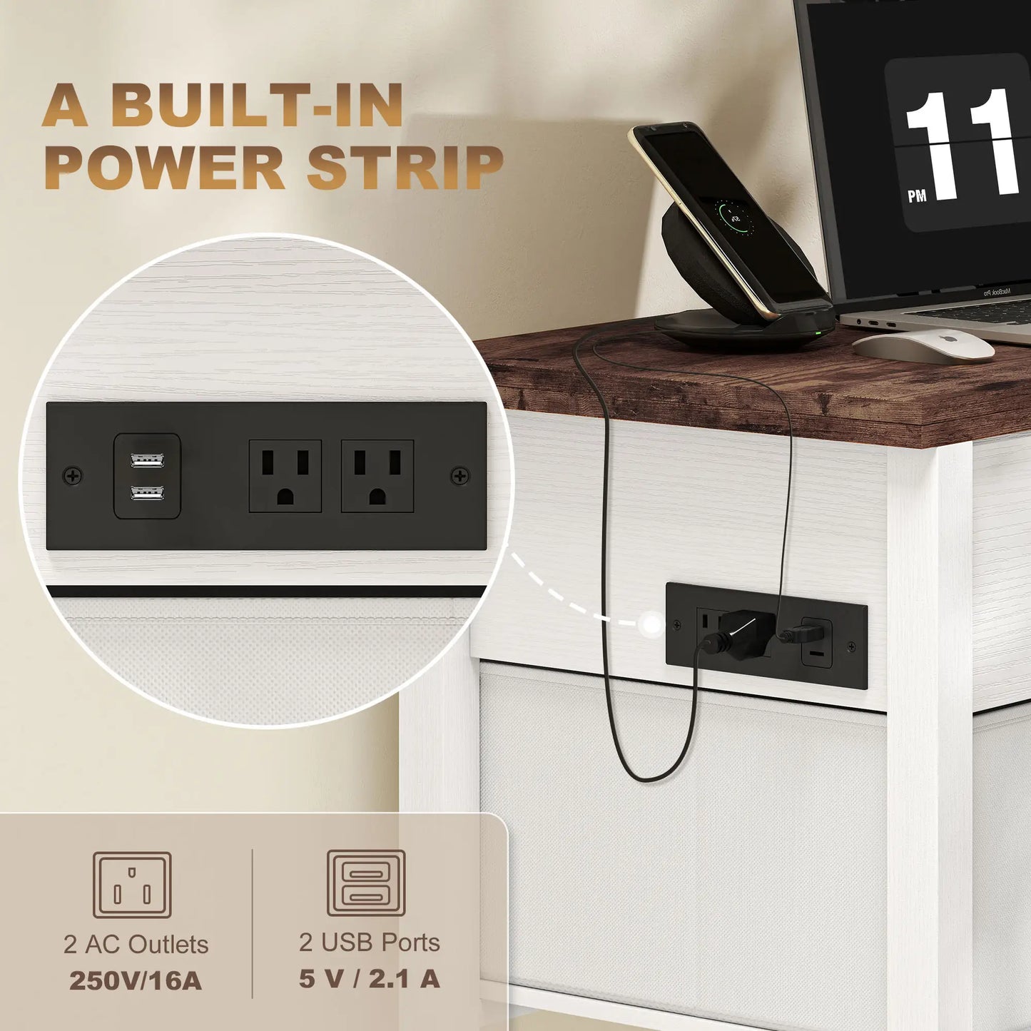 Lift Top Coffee Table, 3 Hidden Compartments, 2 Fabric Drawers Coffee Tables at Gallery Canada