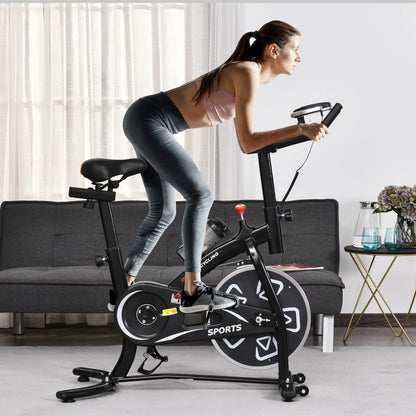 Exercise Bike with LCD Display, Indoor Cycling, 6kg Flywheel, Black Exercise & Stationary Bikes at Gallery Canada