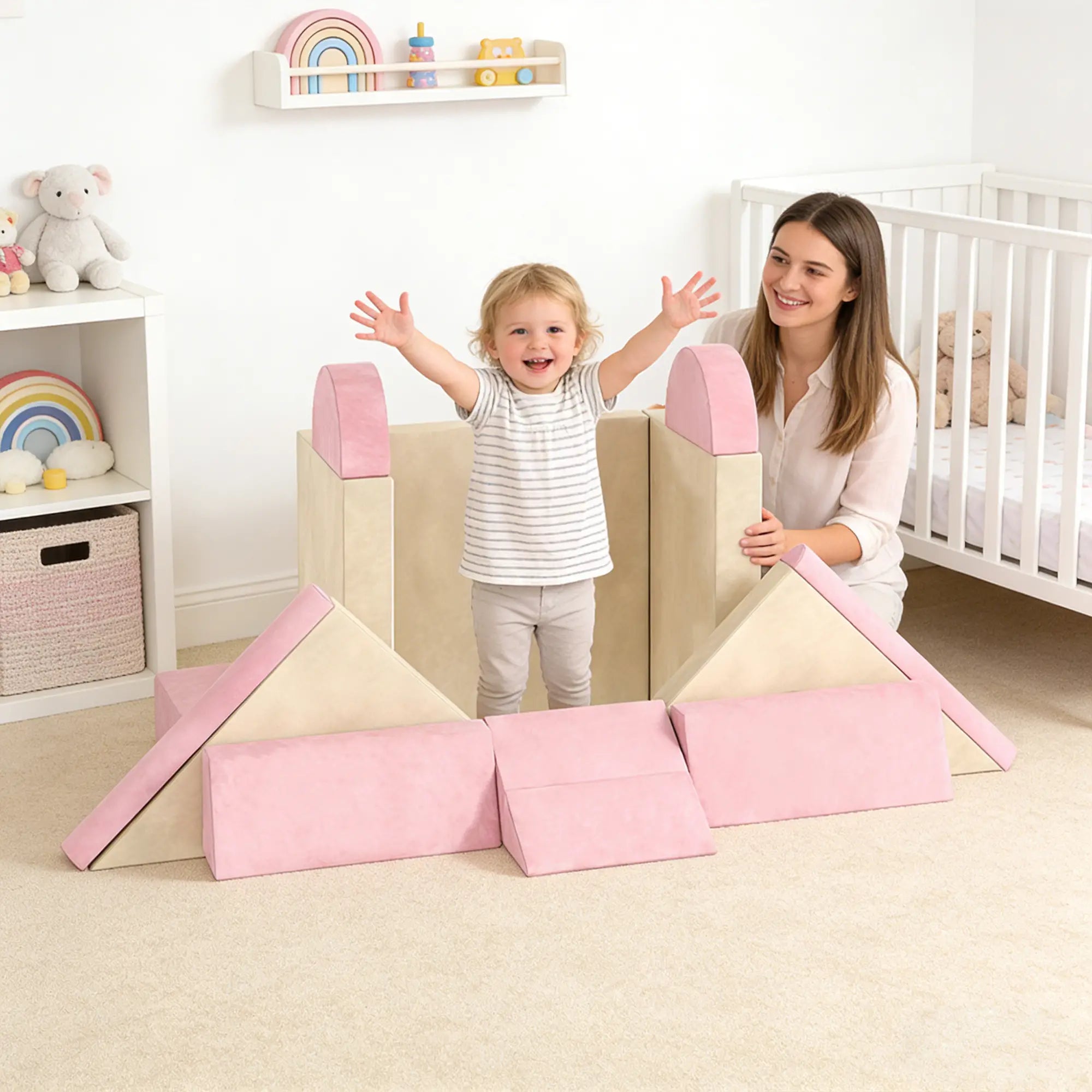 Modular Kids Play Couch, Child Sectional Sofa, Convertible Foam Cushion, Pink Kids Gym & Playmats at Gallery Canada