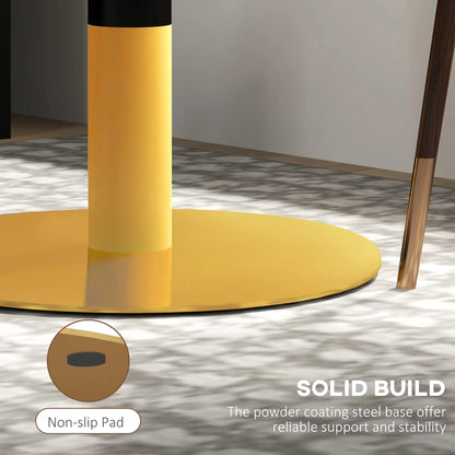 Round Dining Table, Faux Marble Top, Steel Base, Small Kitchen Table, White Bar Tables & Dining Tables at Gallery Canada