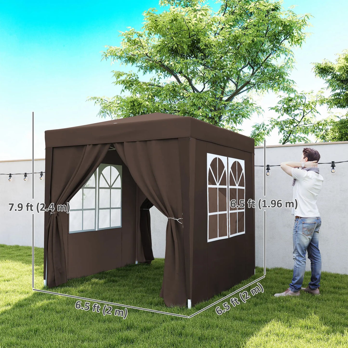 6.6'x6.6' Pop Up Canopy Tent, Instant Sun Shelter Gazebo, Coffee Pop Up Canopies at Gallery Canada