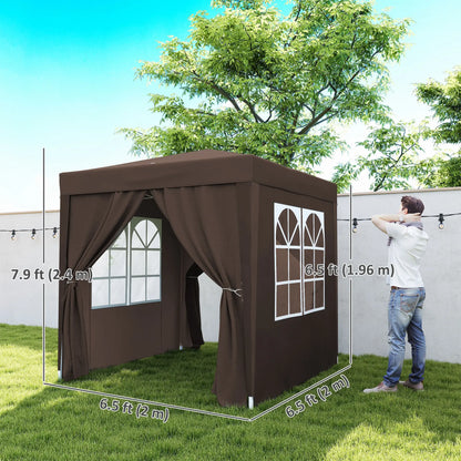 6.6'x6.6' Pop Up Canopy Tent, Instant Sun Shelter Gazebo, Coffee Pop Up Canopies at Gallery Canada
