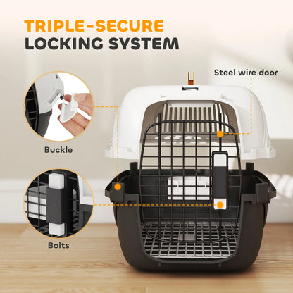 Airline Approved Pet Carrier For Mini Dogs, Steel Wire Door, Black Dog Cages & Crates at Gallery Canada