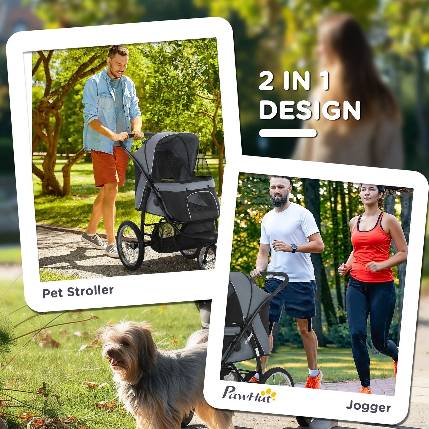 3 Big Wheels Pet Stroller, Small Medium Dogs, Cats, Folding Carrier, Adjustable Canopy, Black Dog Bike Trailers & Strollers at Gallery Canada