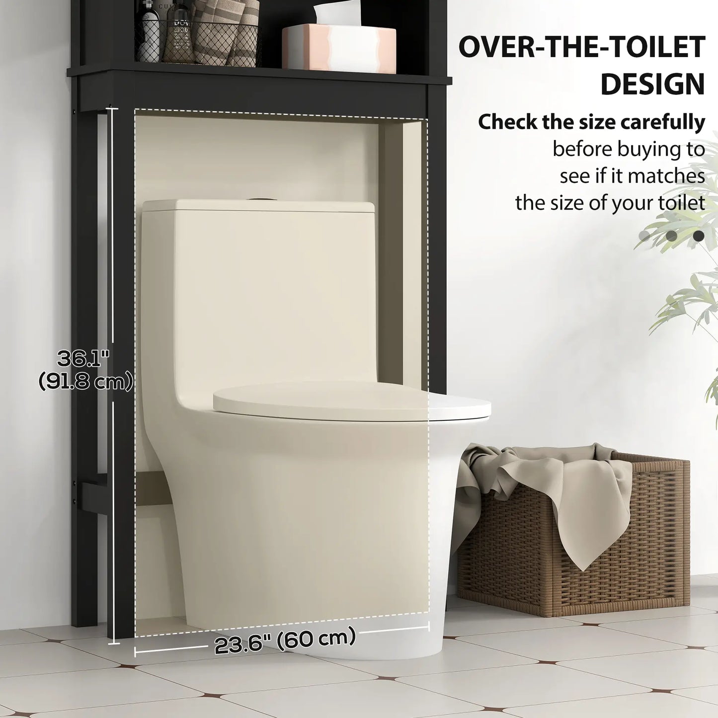 3-Tier Over Toilet Storage, Adjustable Shelf, Bathroom Laundry Bathroom Cabinets at Gallery Canada