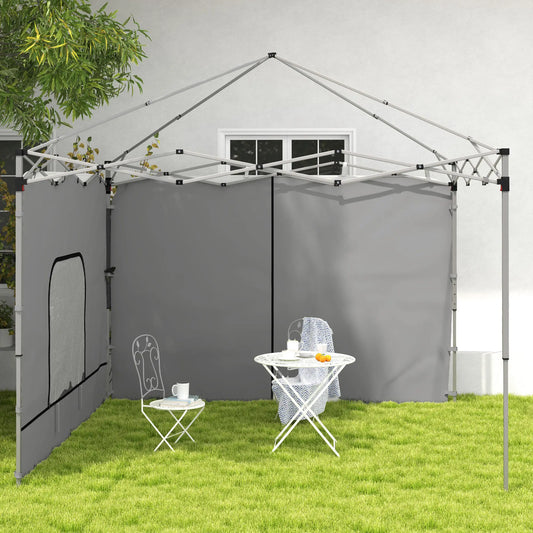 Instant Canopy Sidewall, Zipper Mesh Window, 10 x 10 ft, 2 Pack Gazebo Sidewalls Light Grey at Gallery Canada
