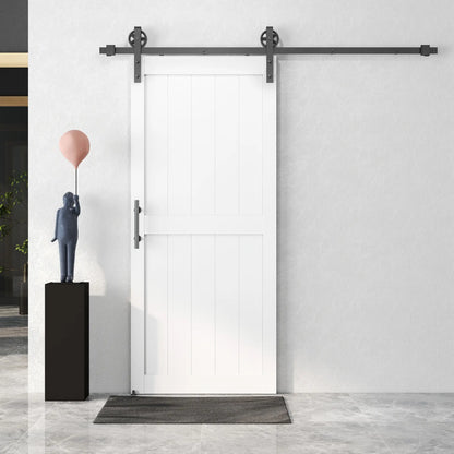 32inx84in Barn Door, Sliding Hardware Kit, Upgraded Rollers, White Door Hardware at Gallery Canada