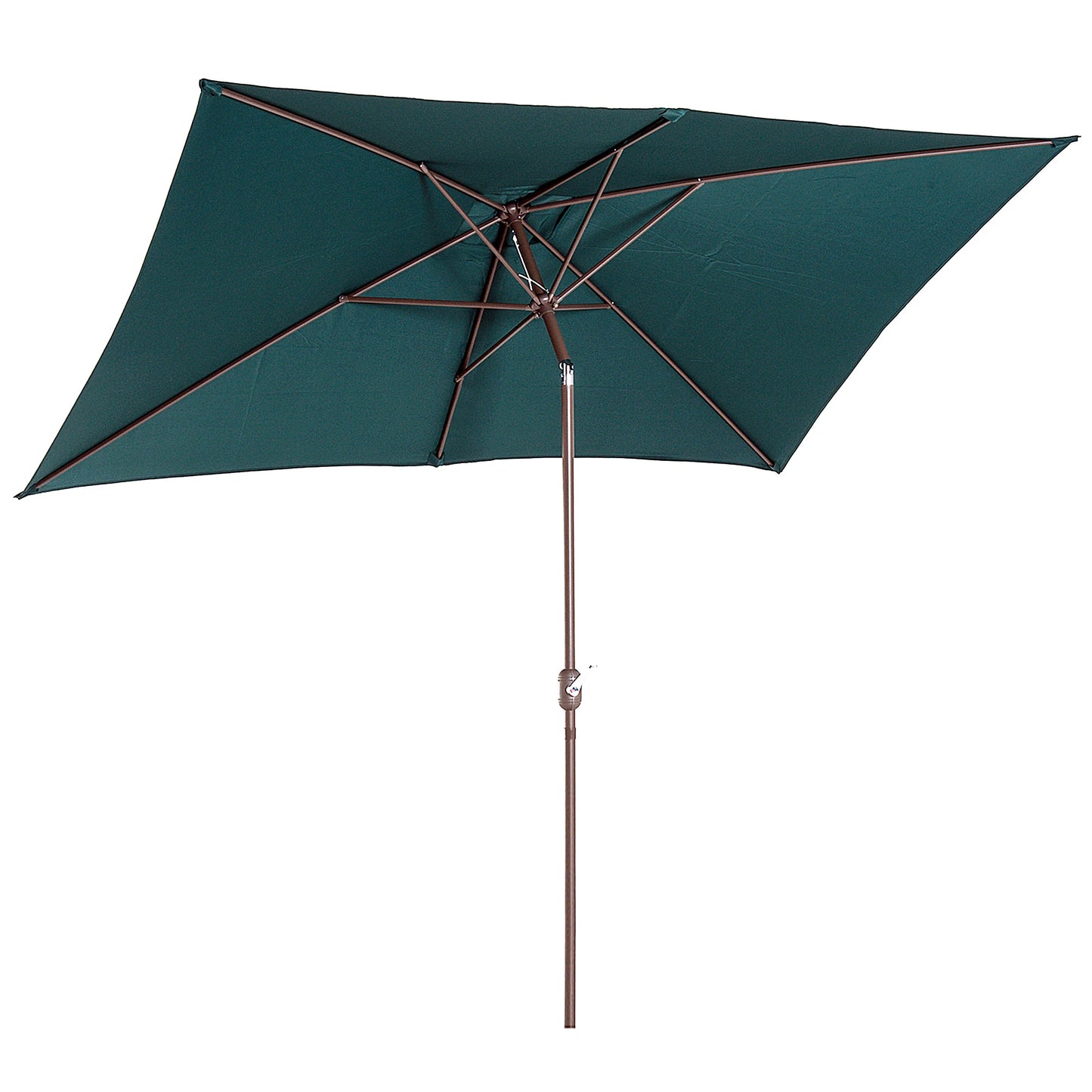 6.5x10ft Rectangle Aluminum Tilt Patio Umbrella, Green Sun Umbrellas Green at Gallery Canada