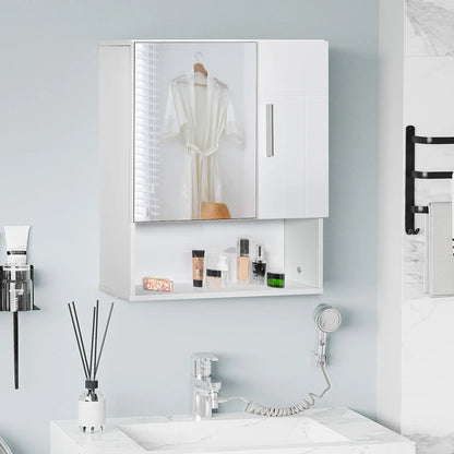 Wall Mounted Bathroom Mirror Cabinet, Double Doors, Adjustable Shelf, White Mirror Medicine Cabinets at Gallery Canada