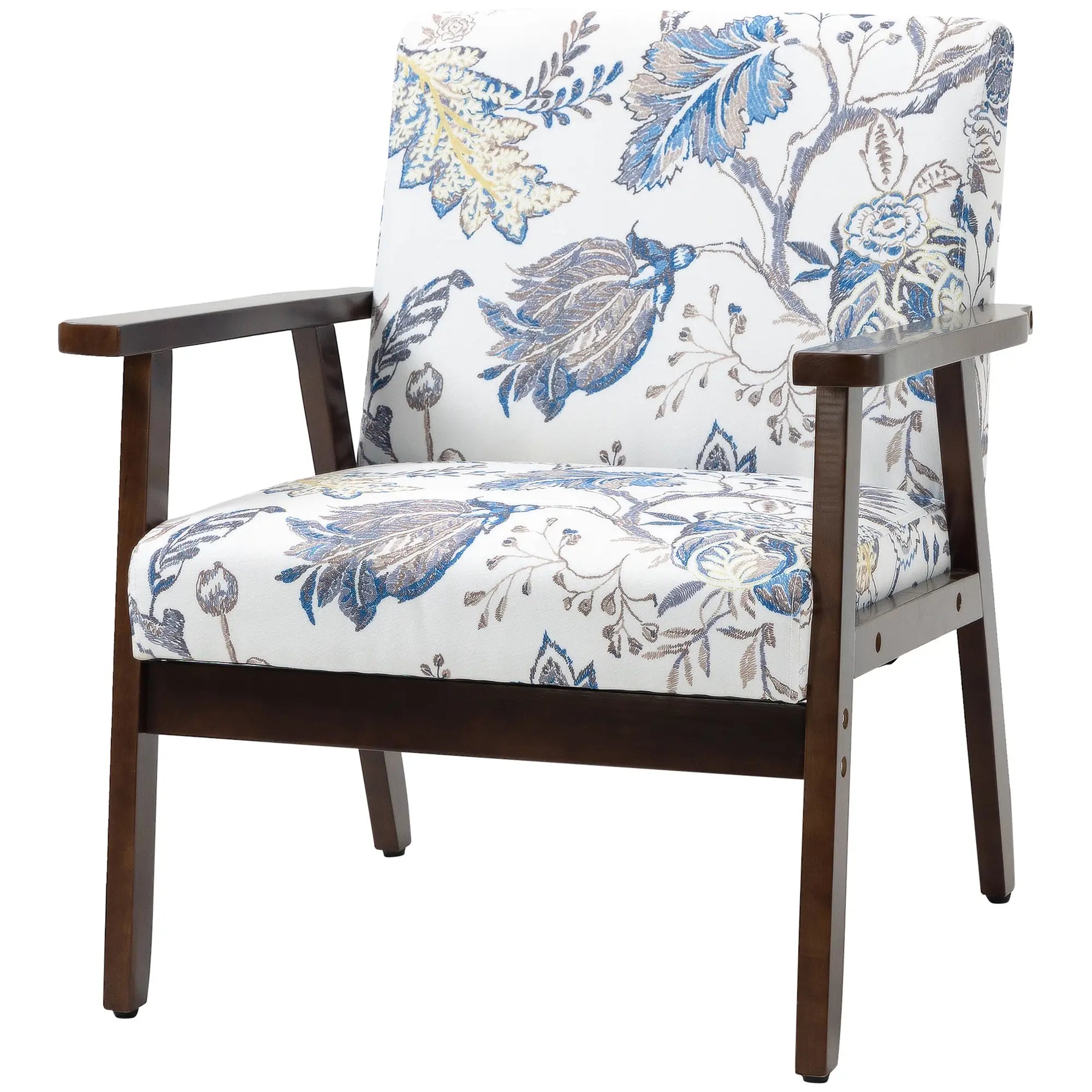 Modern Accent Chairs with Cushioned Seat, Upholstered Linen-Feel Armchair for Bedroom, Living Room, Multicolored Accent Chairs at Gallery Canada