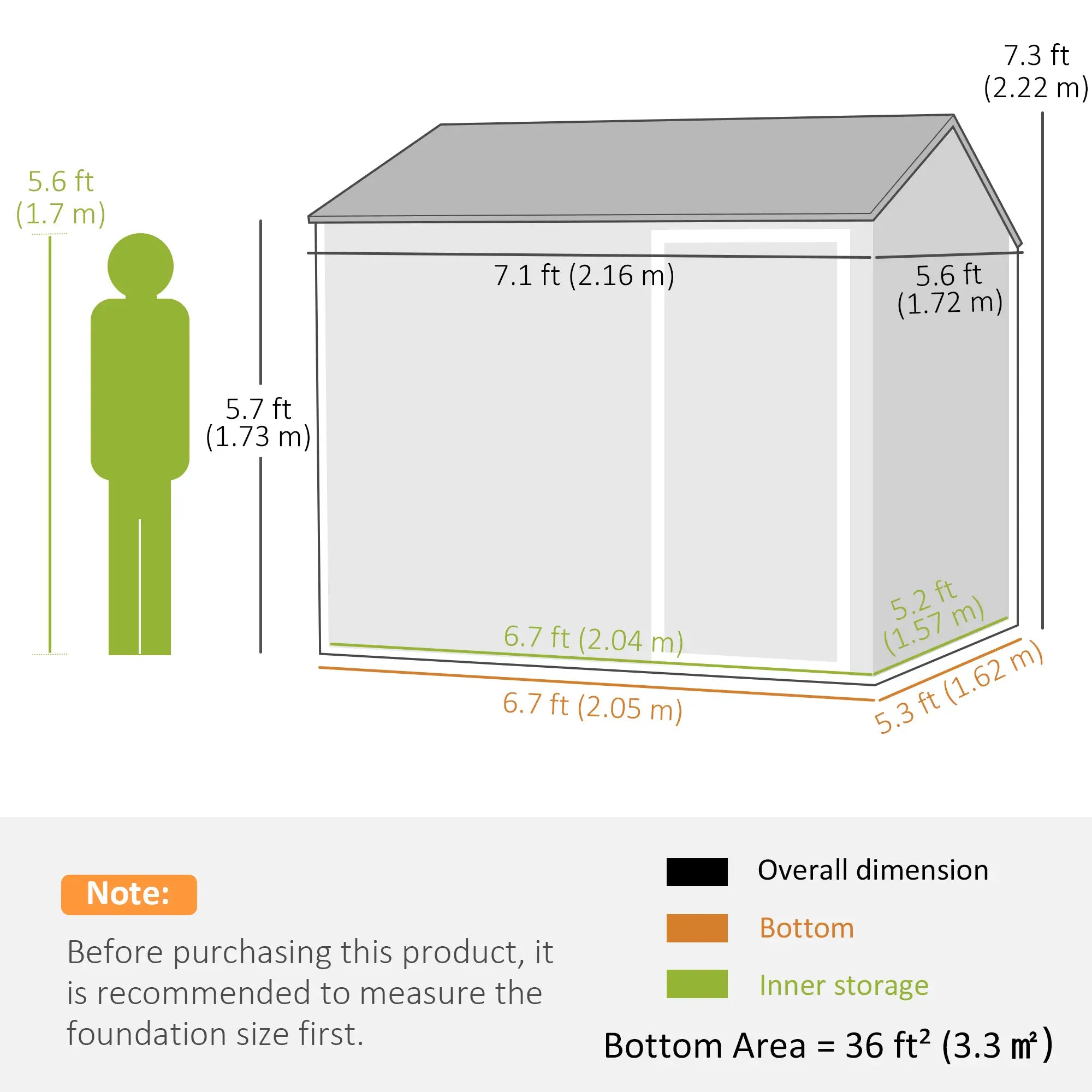 7' x 5.5' Metal Garden Shed, Outdoor Storage, Lockable Door, Dark Grey Sheds at Gallery Canada