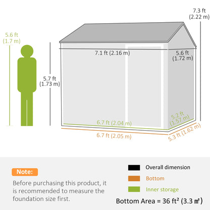 7' x 5.5' Metal Garden Shed, Outdoor Storage, Lockable Door, Dark Grey Sheds at Gallery Canada