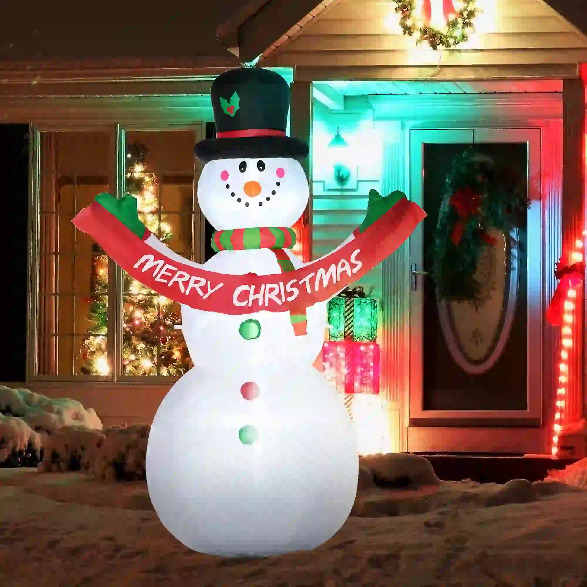 Inflatable Snowman Yard Decoration, LED Lights, Outdoor Christmas Christmas Inflatables at Gallery Canada