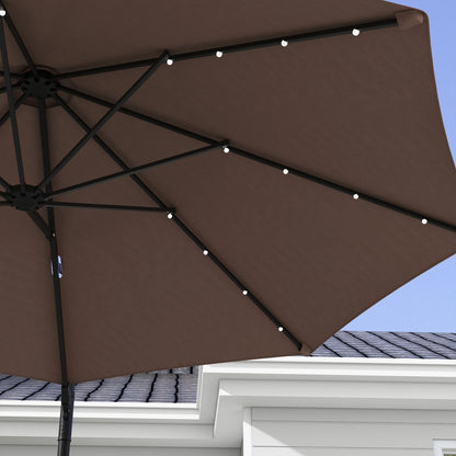 9.5'x8.5' Cantilever Umbrella, Solar LED Lights, 360° Rotation Cantilever Umbrellas at Gallery Canada