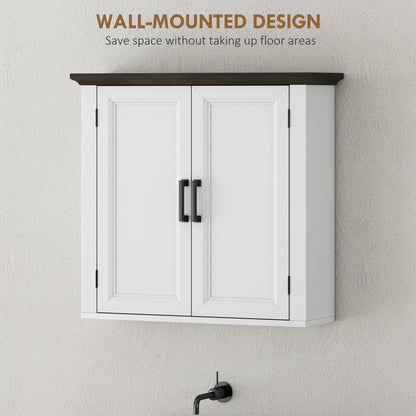 Farmhouse Medicine Cabinet, Wall Mounted, 2 Doors, Adjustable Shelf, White Wall Mounted Cabinets at Gallery Canada