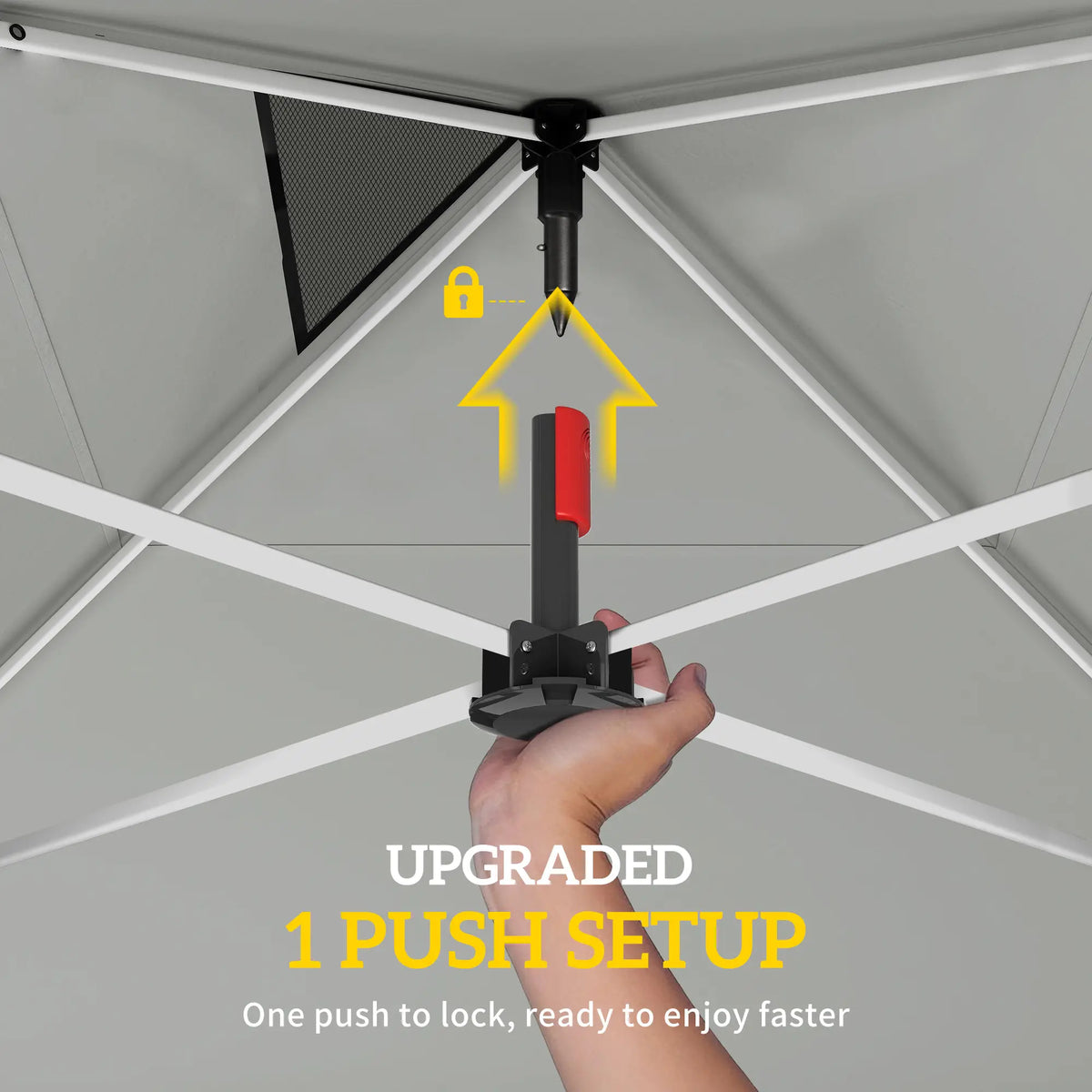9.6 x 9.6 ft Pop Up Canopy Tent, 3 Sidewalls, UPF 50+, Light Grey Pop Up Canopies at Gallery Canada