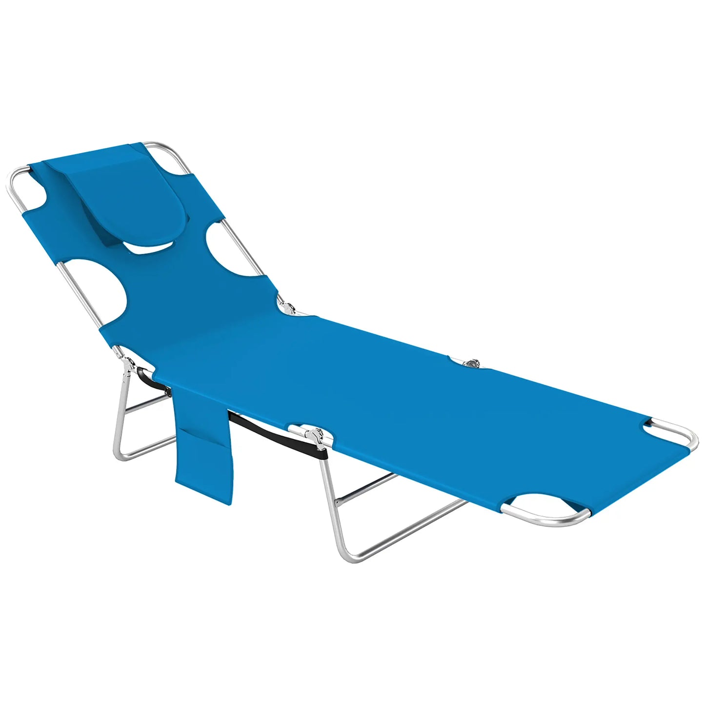 Folding Outdoor Lounge Chair, 5-Level Tanning Chair, Blue Lounger Chairs at Gallery Canada