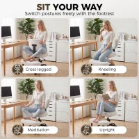 Ergonomic Cross Legged Office Chair, 360 Swivel, Cream