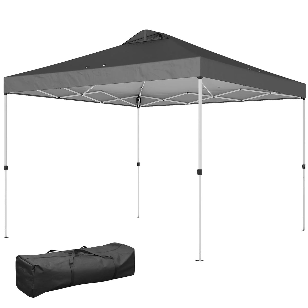 Waterproof Pop Up Canopy Tent, 9.8' x 9.8', Dark Grey Pop Up Canopies Dark Grey, White at Gallery Canada