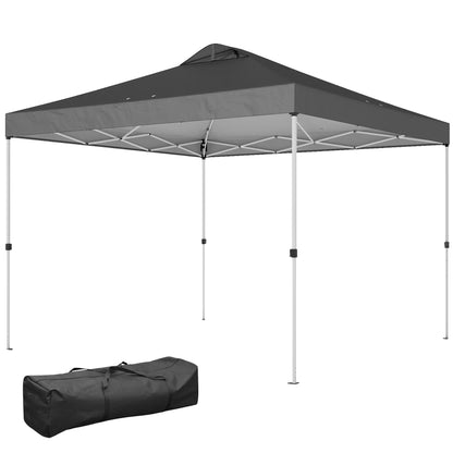 Waterproof Pop Up Canopy Tent, 9.8' x 9.8', Dark Grey Pop Up Canopies Dark Grey, White at Gallery Canada