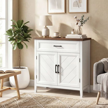 Modern Farmhouse Sideboard Buffet Cabinet, Adjustable Shelf, 2 Doors Storage Cabinets at Gallery Canada