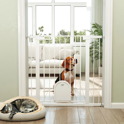 30"-41" Extra Wide Pet Gate, 35"H, Small Door, White Houses, Kennels & Pens at Gallery Canada