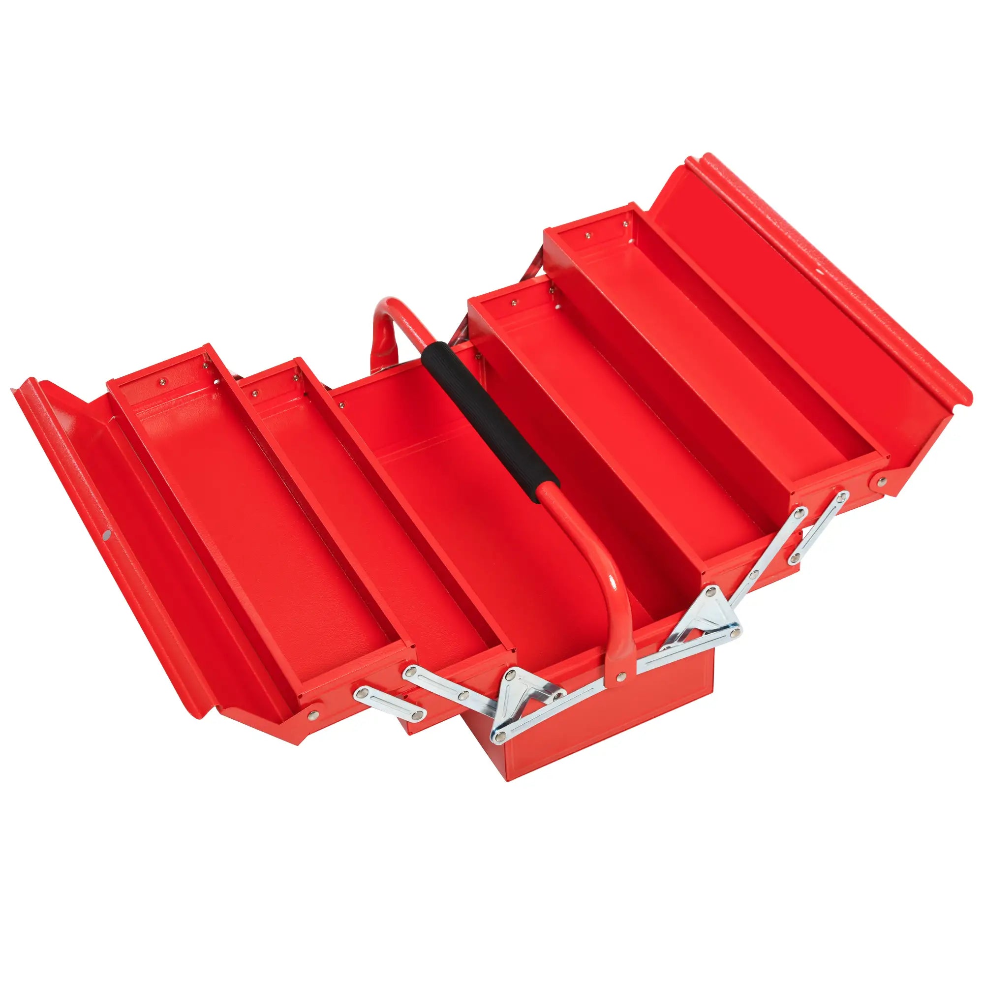 18 Inches Metal Tool Box, 5-Tray Cantilever Steel Chest, Red Tool Organizers Red at Gallery Canada