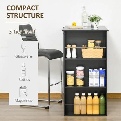 Modern Bar Table, Counter Height, 3 Storage Shelves, Black Bar Tables & Dining Tables at Gallery Canada